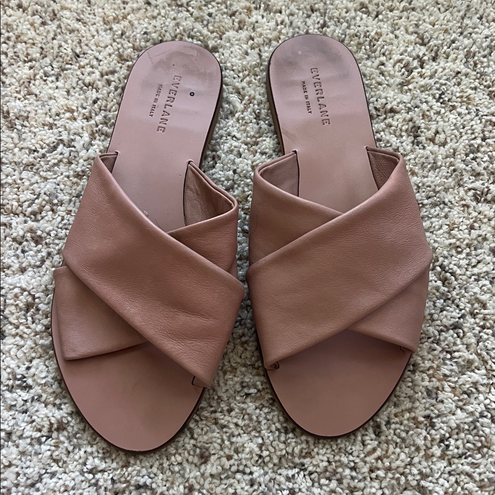 Everlane Blush Leather Slide Sandals